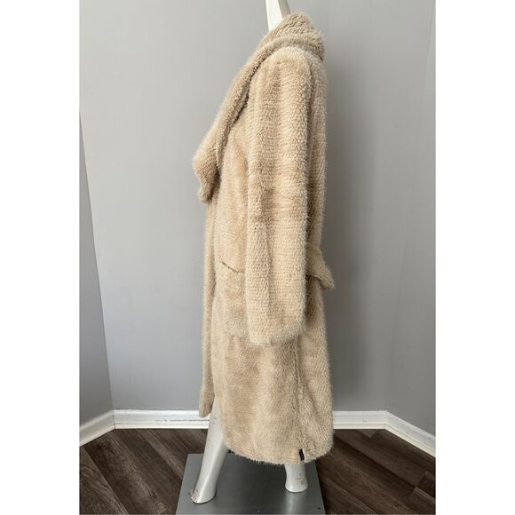 One Teaspoon The Wonderland Wide Collar Faux Fur Long Line Coat Medium $278 - Picture 8 of 15